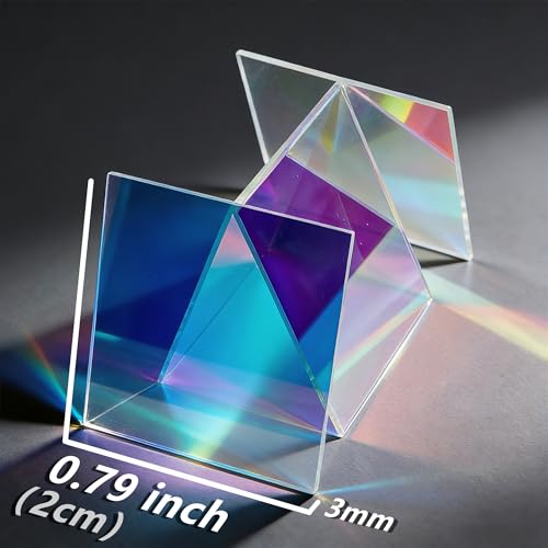 Image of 100pcs Mini Holographic Acrylic Blocks 1 /8 inch Thick, Rainbow Acrylic Sheet Plexiglass Sheets 3 /4 inch x 3 /4 inch for DIY Crafts, Art Deco, Light & Shadow Artwork (100, Iridescent, 0.79 inchx0.79 inch)