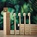 Gaia Guy Bamboo & Boar Bristle Toothbrushes – 4 Pack | Natural Boar Bristles | Plastic-Free, Standing Handle | Minimalist, Low-Waste Oral Care