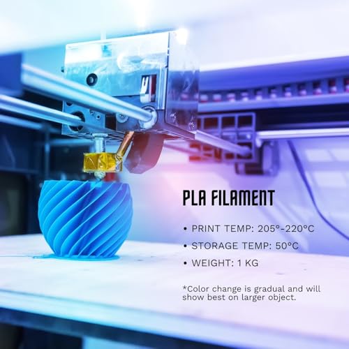 Image of Cookiecad PLA Filament 1.75mm 1kg Rainbow Multicolor 3D Printer Filament - Blue Ombre PLA
