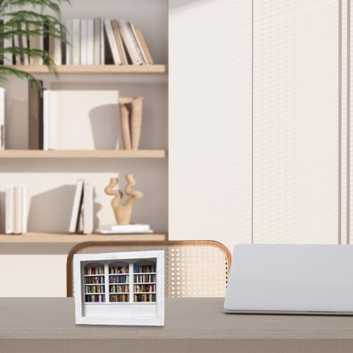 Librería miniatura adorno de madera para solucionar espacios vacíos en repisas 3