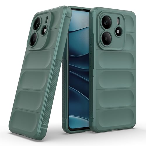 Image of Zapcase Back Case Cover for Mi Redmi Note 14 5G | Compatible for Mi Redmi Note 14 5G Back Cover | Liquid Silicon Magic Case with Camera Protection | Dark Green