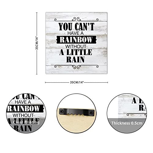 Plaque murale en bois citation rainbow. Decoration chaleureuse pour le salon