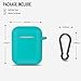 Coffea Protective Silicone Case with Keychain for Apple AirPods 2 (Turquoise Blue)