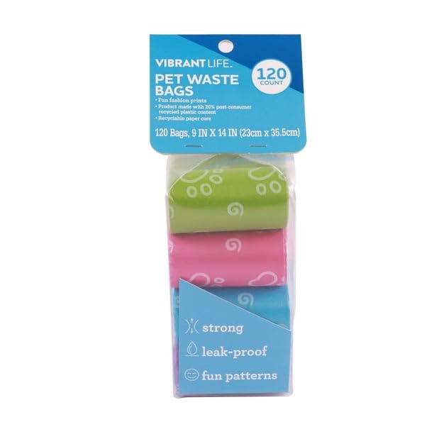 Fashion Waste Pick Up Bags For Dogs, Blue, 120 Ct - These Bags Are Made With 20% Post-consumer Recycled Plastic And Has A Recyclable Paper Core!