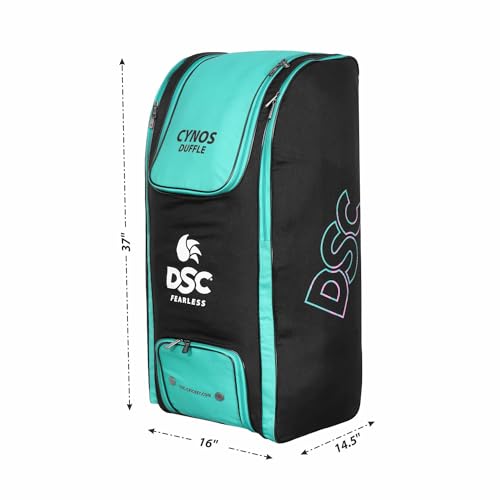 Image of DSC Cynos Duffle Cricket Kit Bag with Wheels - Large Capacity Sports Equipment Travel Bag for Professional Players