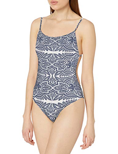 Roxy Junior's Girl of The Sea One Piece Swimsuit, Marshmallow Tribal Vibes Strip, L