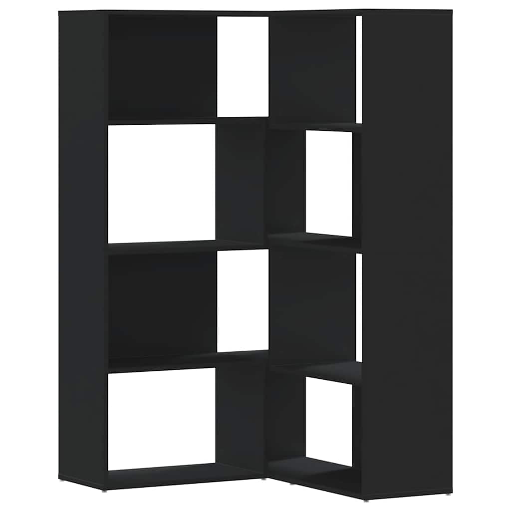 Libreria angolare a 4 ripiani, in legno, 85 x 85 x 140 cm, colore