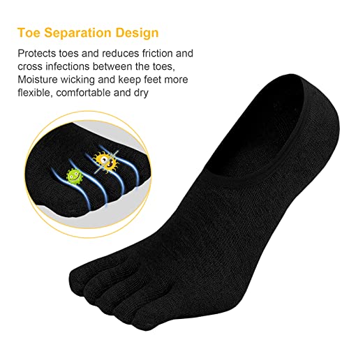 ZAKASA No-Show Toe Socks Men: Five Finger Socks Invisible Liner Low Cut for Running Loafers Athletic Shoes3