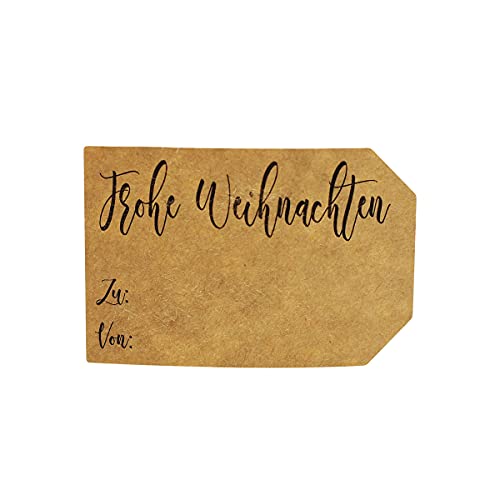 Etiquetas de Navidad de papel kraft alemán de alta calidad con reverso engomado, 2 x 7,8 cm 7