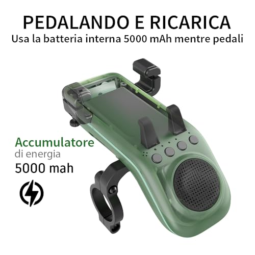 Sonnette de vélo et support téléphone avec phare rechargeable UPPEL - 4