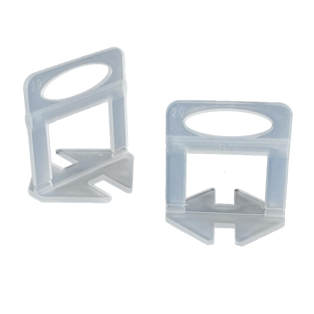 100PCS 2mm Plastic Tile Levelling Spacers, Floor & Wall Tile Levelling System Clips
