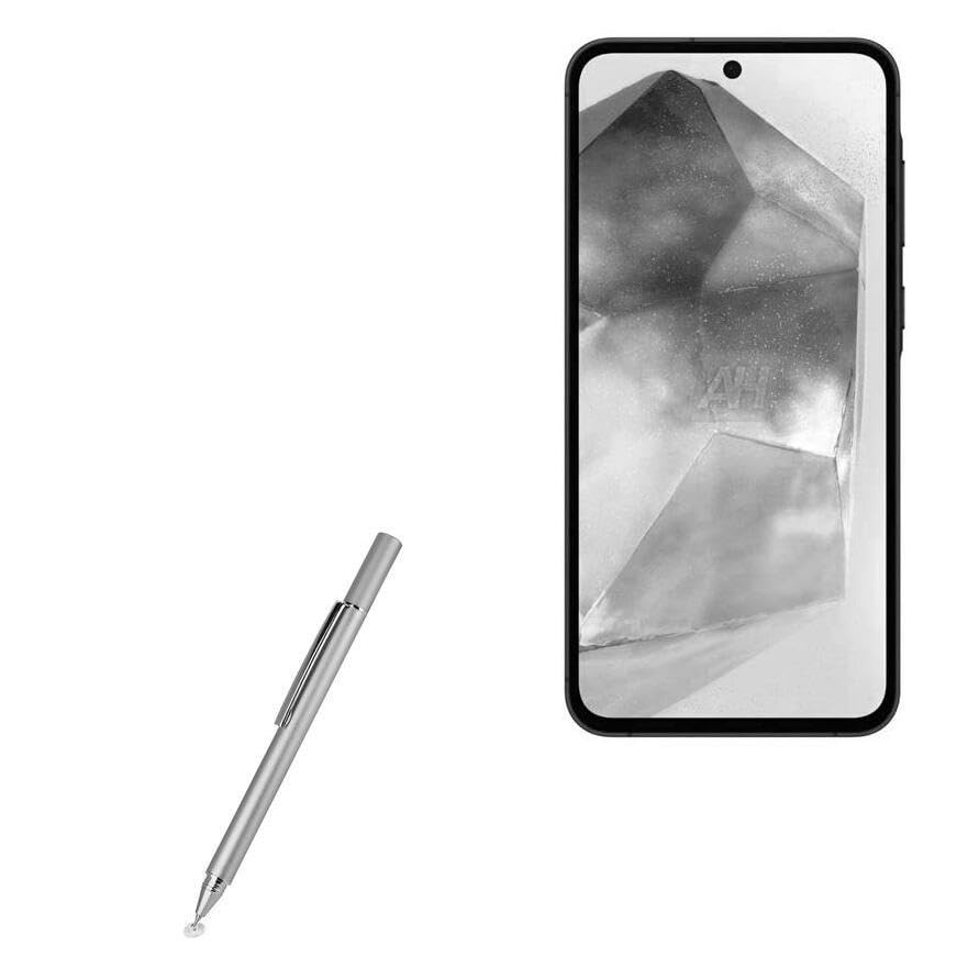 BoxWave Stylus Pen Compatible with Samsung Galaxy A55 - FineTouch Capacitive Stylus, Super Precise Stylus Pen - Metallic Silver