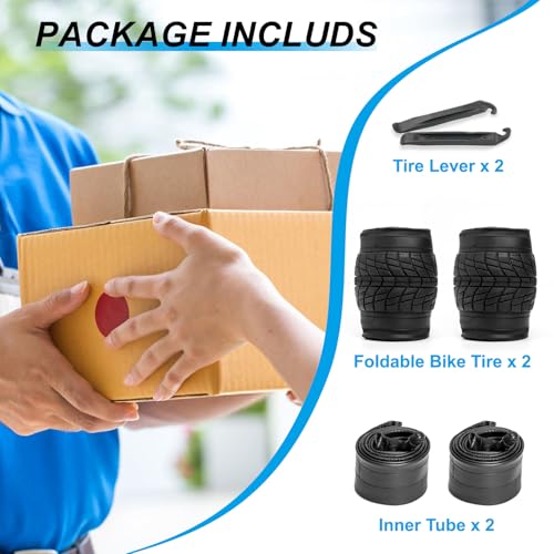 Kids Bike Tires and Tubes Set: 2-Pack 16×1.95/20×2.125 Inch