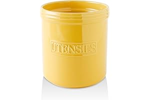 KOOV Yellow Ceramic Utensil Holder for Countertop