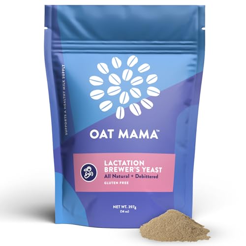Oat Mama Lactation Brewer’s Yeast Powder | Gluten-Free All Natural | Breastfeeding Essential for Postpartum Lactation Support | Debittered, Mild Nutrient-Rich Powder for Baking, & Smoothies
