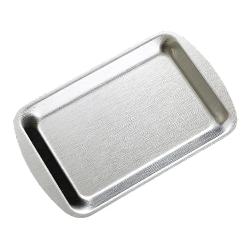 Bandeja de metal para servir en cafeterías acero inoxidable rectangular 23x14 2