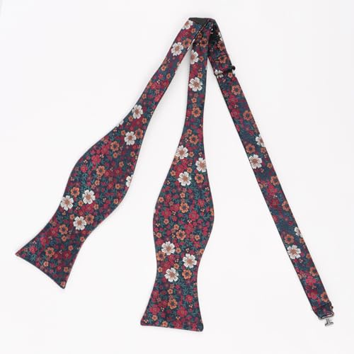 Image of Alizeal Mens 2pcs Floral Self-tied Bow Tie Pocket Square Set | Premium Classic Pocket Square Perfect for Wedding Proms Business