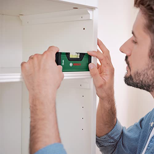 Bosch Spirit Level 12 cm (Compact Mini Level; Precise Alignment with Fluorescent Bubble for Horiziontal Reading; Aluminum Body, Softgrip Bumpers; V-Groove) 3 Bosch Spirit Level 12 cm (Compact Mini Level; Precise Alignment with Fluorescent Bubble for Horiziontal Reading; Aluminum Body, Softgrip Bumpers; V-Groove) - Image 3