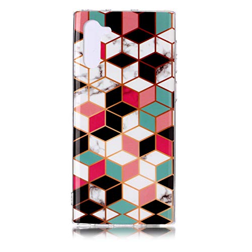 Reevermap Samsung Galaxy Note 10 Case Soft Slim Fit Phone Cover for Samsung Galaxy Note 10, Marble Shockproof Lightweight TPU Silicone Bumper Flexible Anti Scratch, Cube