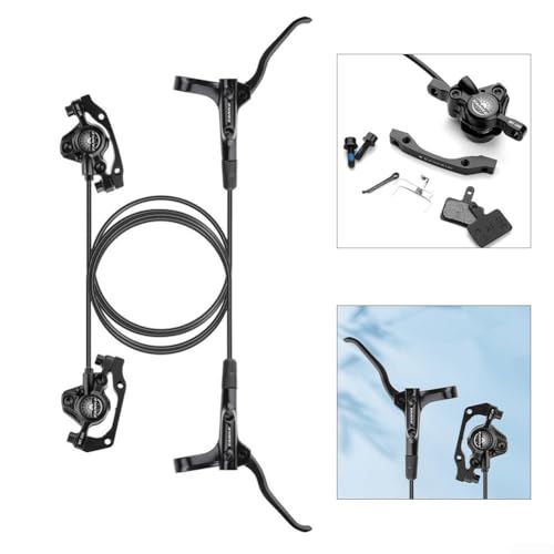 Hydraulic Brake Set Mountain Bike Hydraulic Disc Brakes, Front 800Mm Rear 1600Mm Hydraulic Brake Set Aluminum Alloy Oil Brake For E-bike(Colorful)
