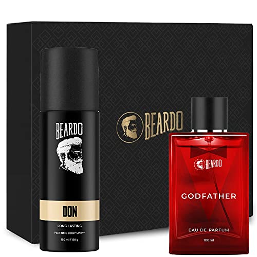 Image of Beardo Men's Godfather EDP Perfume 100ml & Don Perfume Body Spray 150ml Gift Set (Set of 2)
