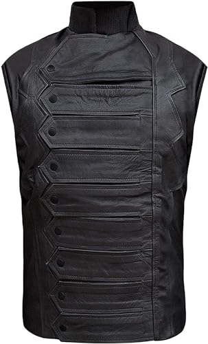 Fashion Straps Leather Jacket with Detachable Sleeves 2 in 12