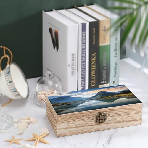 Boîte de rangement en bois avec couvercle, le cadeau idéal pour bijoux et photos