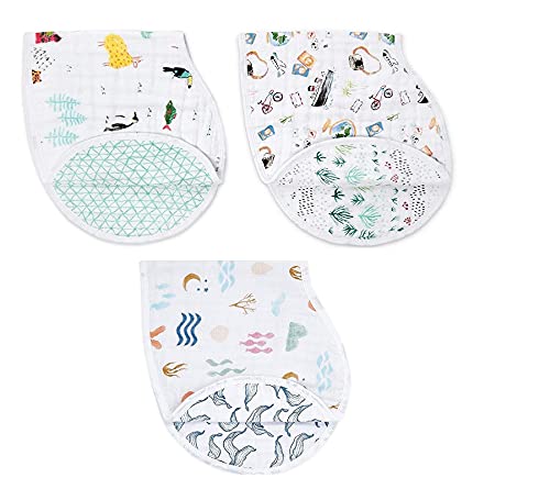 MammaChamp Muslin Burp Cloth / face Towel / Napkins/ Hankies / Burpies for Infants Babies (Pack of -3)-image-48