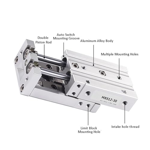 Vérin pneumatique MXS12 MXS16 avec glissière de rail rectifiée pour machine - 3