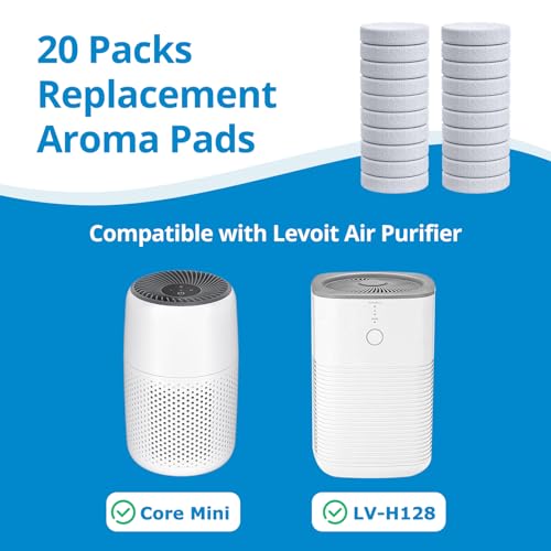 Image of Core Mini Aroma Pads Replacement for LEVOIT LV-H128, Core Mini Air Purifier | 20 Pack Essential Oil Replacement Aromatherapy Refill Pads Compatible with LEVOIT Core Mini /LV-H128 Air Purifier, White