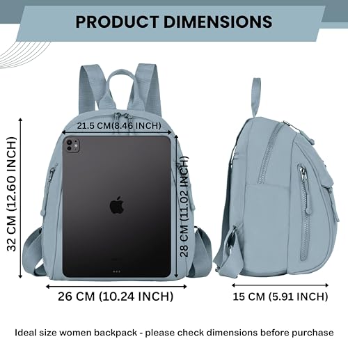 Image of TS WITH TECHSUN Women Mini Backpack | Water-Resistant Compact Bag for Travel, Daily Use & Casual Outings | Fits Only Essentials (L) 26CM X (W) 15CM X (H) 32CM