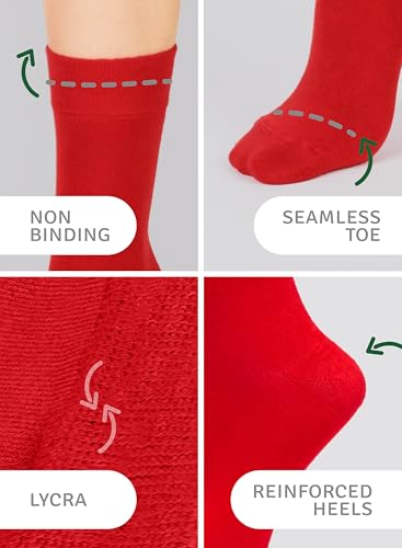 Image of Women's Bamboo Dress Socks, Crew for Business Trouser Casual, Soft, Thin & Seamless, Size 6-9 /9-12 (3, 4 or 5 Pairs)