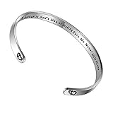 Vistaric Bracelets manchette inspirants pour femme, maman, sœur, meilleure amie, petite amie, cadeau pour elle, anniversaire, amitié, bijoux en acier inoxydable, Adjustable, Acier inoxydable