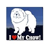 I Love My Chow! ~ Chow Chow Dog Vinyl Window Car Auto Decal Sticker