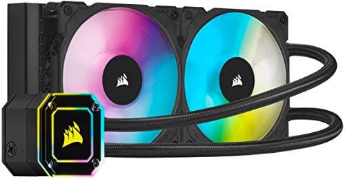 Corsair iCUE H100i ELITE CAPELLIX Liquid CPU Cooler (33 Ultra-Bright CAPELLIX RGB LEDs, Two 120 mm ML RGB Series PWM Fans, 400 to 2,400 RPM, Zero RPM Mode, Corsair iCUE Commander CORE Included) Black