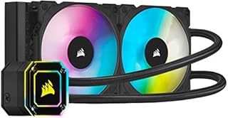 Corsair iCUE H100i ELITE CAPELLIX Liquid CPU Cooler (33 Ultra-Bright CAPELLIX RGB LEDs, Two 120 mm ML RGB Series PWM Fans, 400 to 2,400 RPM, Zero RPM Mode, Corsair iCUE Commander CORE Included) Black