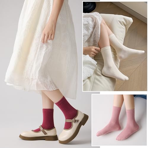 Kids Girls Pink Crew Socks Children Toddler Cotton Cute Youth Dress Socks3