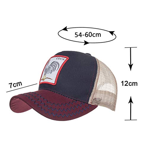 CHUANGE Boné de beisebol de malha com aba traseira ajustável para o verão Animal Farm, Beisebol, T L