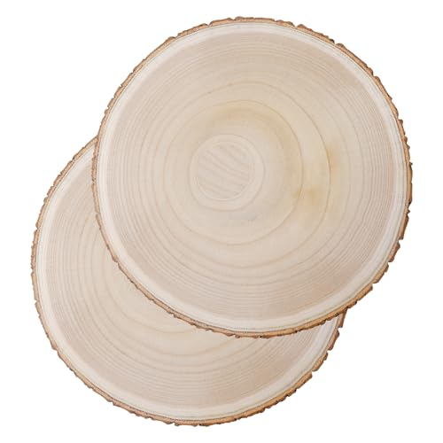 2 Stücke Holzscheiben 2CM Dick, 26-30CM Baumscheiben 30 CM Deko mit...