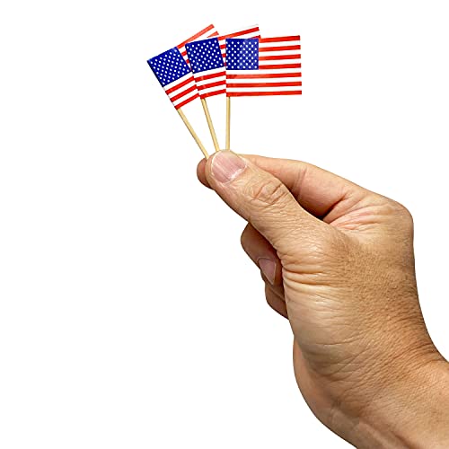 Kingseal American Flag Toothpicks, 2.5 Inch - 2 Packs Of 144 Each (288 Pcs Total), Us Flag Picks For Sandwiches, Appetizers, Cupcake Toppers, And More! #TOP3