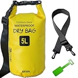 笑顔一番 ドライバッグ 防水バッグ ドラム型 新素材 防水 防塵 10L (5) イエロー, 10L