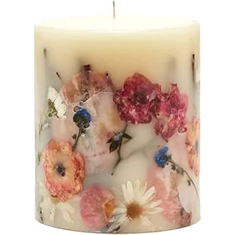 Rosy Rings Apricot Rose Round Botanical Candle - Aromatherapy Candles, Long Lasting Candles, Home Decor Candles (Small) Cover