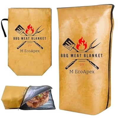BBQ Blanket for Resting Meat – Reusable and Insulated Resting Bag for Smoked Meats, Smoker Meat Resting Blanket with Wide Opening,Large Insulated Brisket Resting Blanket (21" Brown BBQ Blanket)