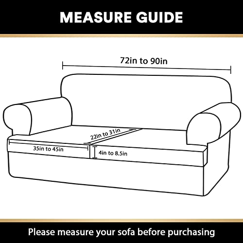 T Cushion Sofa Slipcover 3 Pieces Sofa Covers For T Cushion Sofa Soft Couch Cover Sofa Slip Covers Furniture Covers With 2 Individual T Cushion Shape Seat Covers Machine Washable,Bronze Green #TOP1