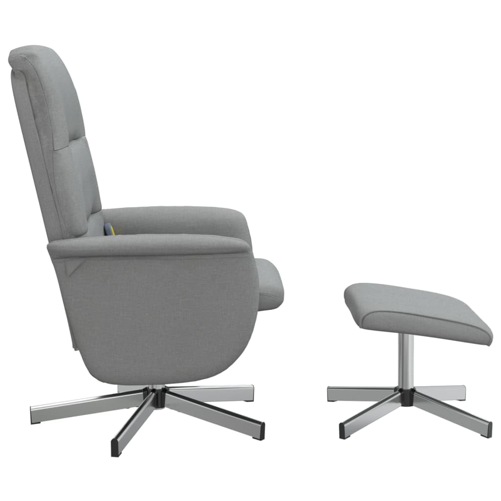 ZEYUAN Poltrona Reclinante Massaggio Poggiapiedi Grigio Chiaro Tessuto,Poltrona Relax,Poltrona Reclinabile TV,Poltrona TV Relax,Poltrona Reclinabile Soggiorno(SPU:356582)