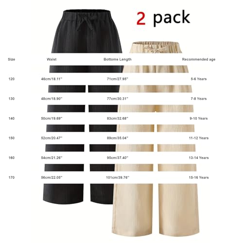 Pantalon palazzo fille taille élastique confortable jambes larges - 4