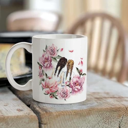 Image of Funny Bestie with Friendship Quotes Printed 325 ml Ceramic Coffee Mug /Tea Cup Gift for Girls, Best Friends, Sister Mom, Wife, Girlfriend 325 ml (Best Friend-3)