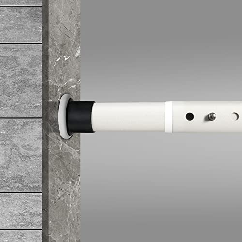 Oxdigi Duschvorhangstange Spannung ohne Bohren, 70 - 100 cm, cremeweiß, klein, robust, verstellbar, rostet nicht, rutschfest, kurze Federspannstange für Fenster, Badezimmer, Innen- und Außendekoration Cover