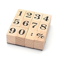 UOCAI 12 Stück Zahlenstempel, Stempel Zahlen Holzstempel für Scrapbooking, Holzstempel DIY Nummer 0 bis 9 für Scrapbooking, Kartengestaltung, Planer (2.4cm×1.6cmx2.3cm)