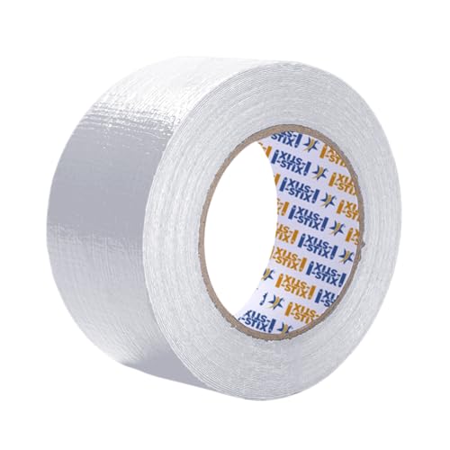Image of HDPE Tarpaulin Repair Tape Waterproof Heavy Duty Duct Tape for Leak Fix Roof Tent Plastic Sheet Patch Strong Adhesive Weatherproof Outdoor Repair Tape Roll (White 20Y)